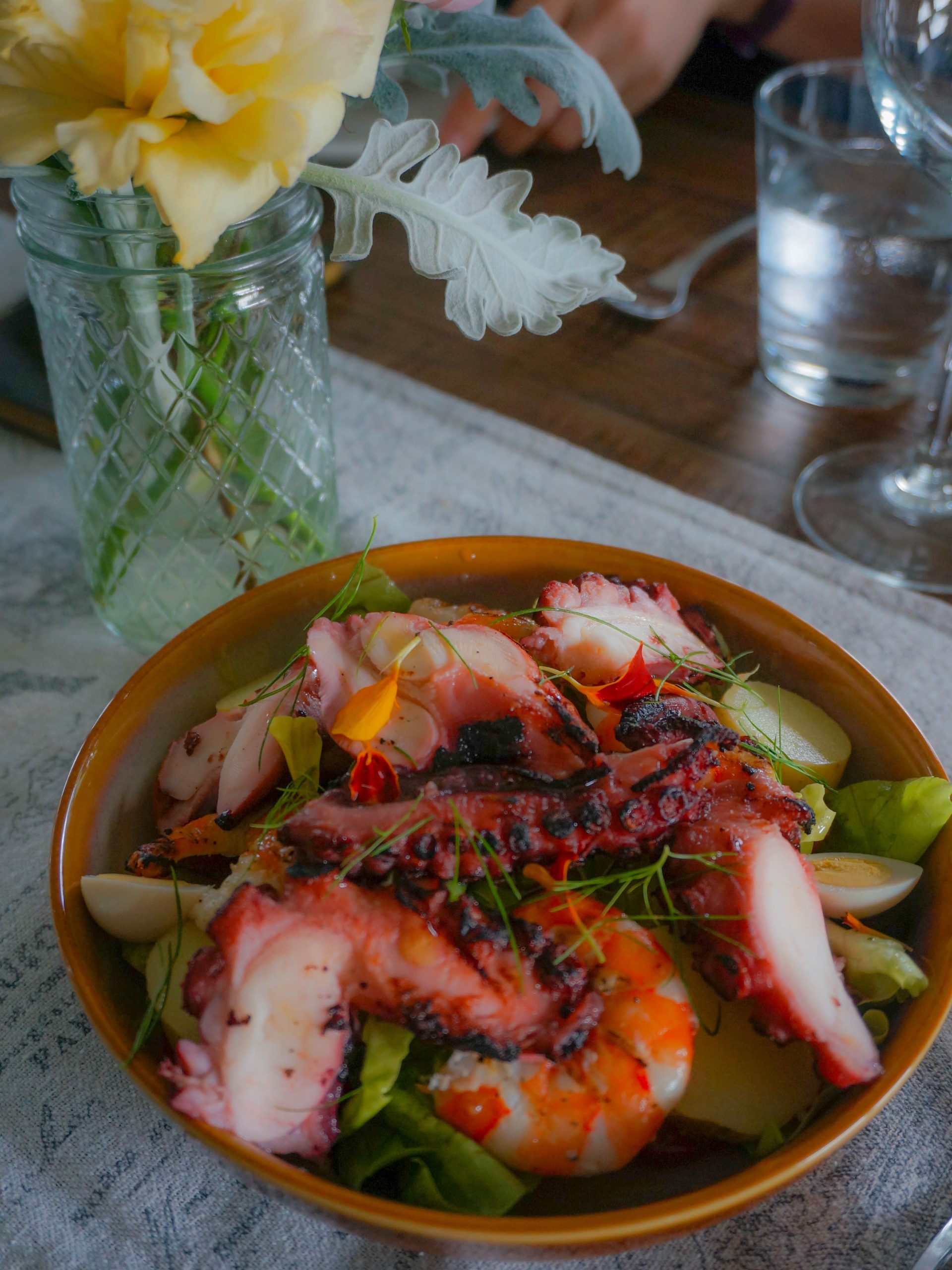 04 gh au balcon - octopus and prawn nicoise salad - HungryGoWhere