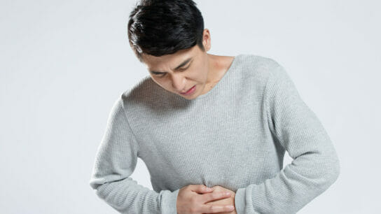 young man with abdominal pain