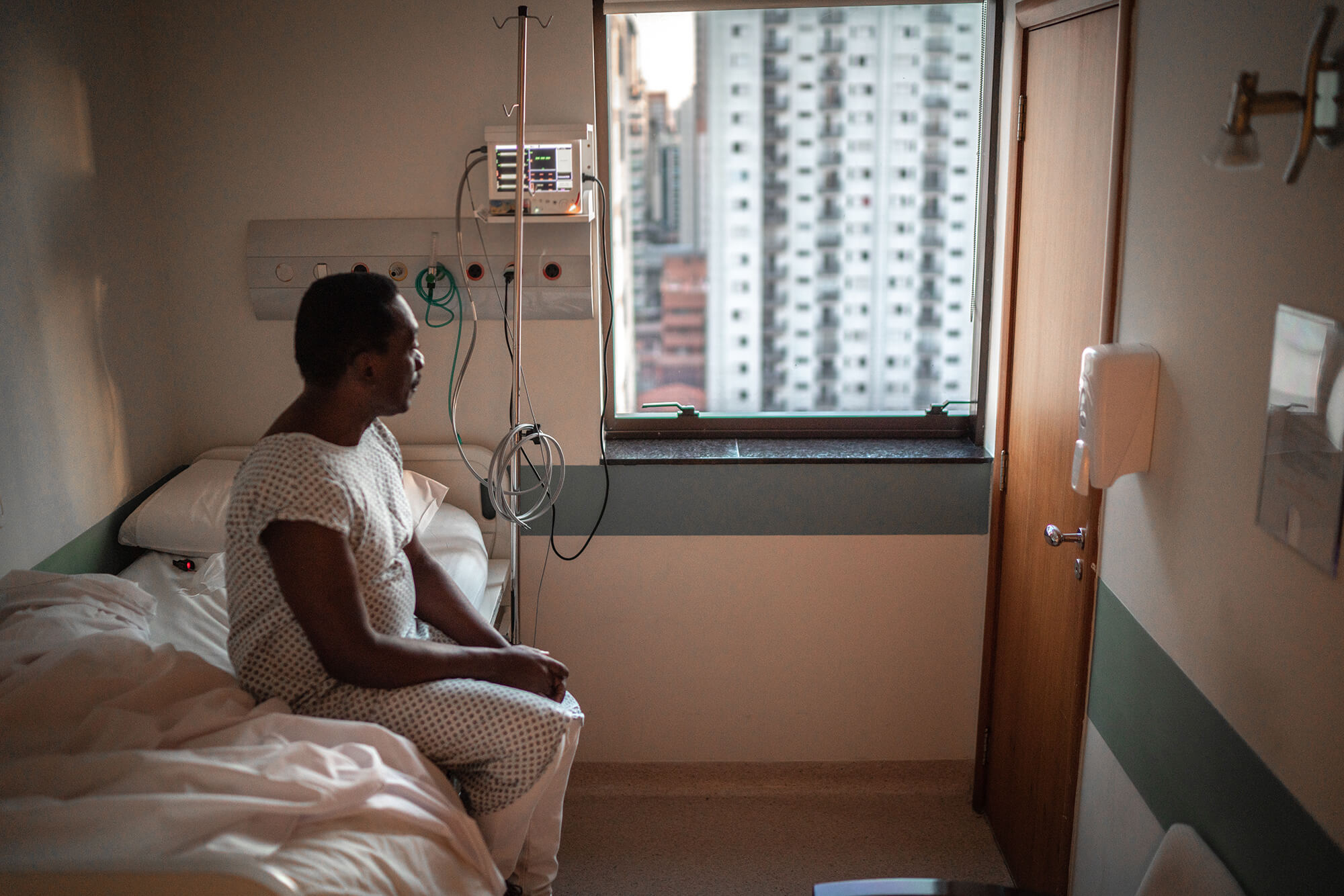 black patient in hospital room