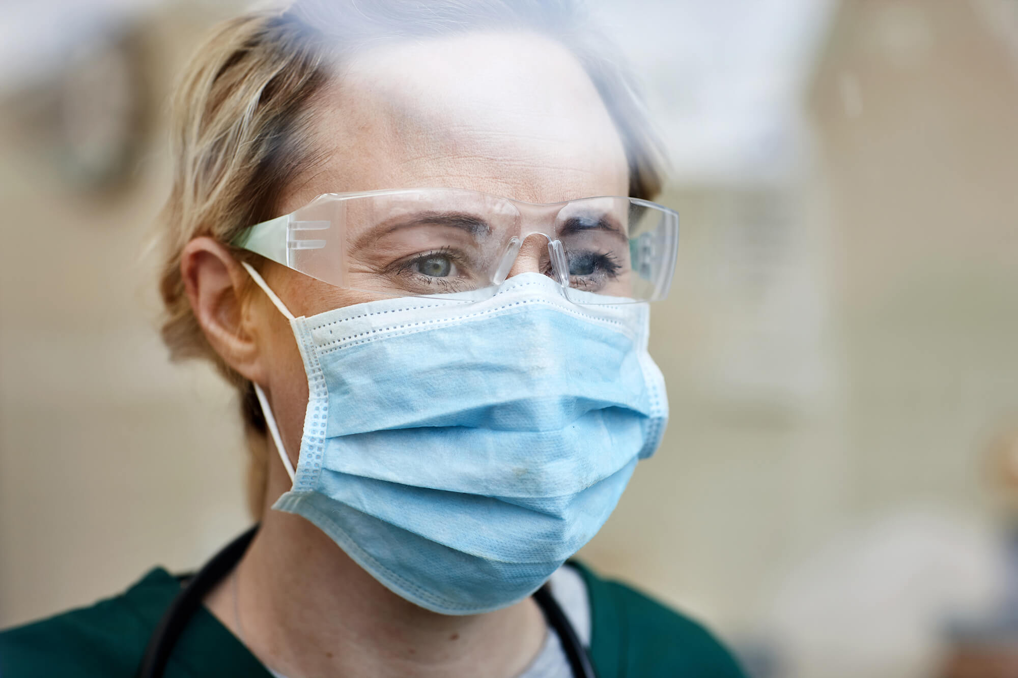 A nurse at work during the pandemic.