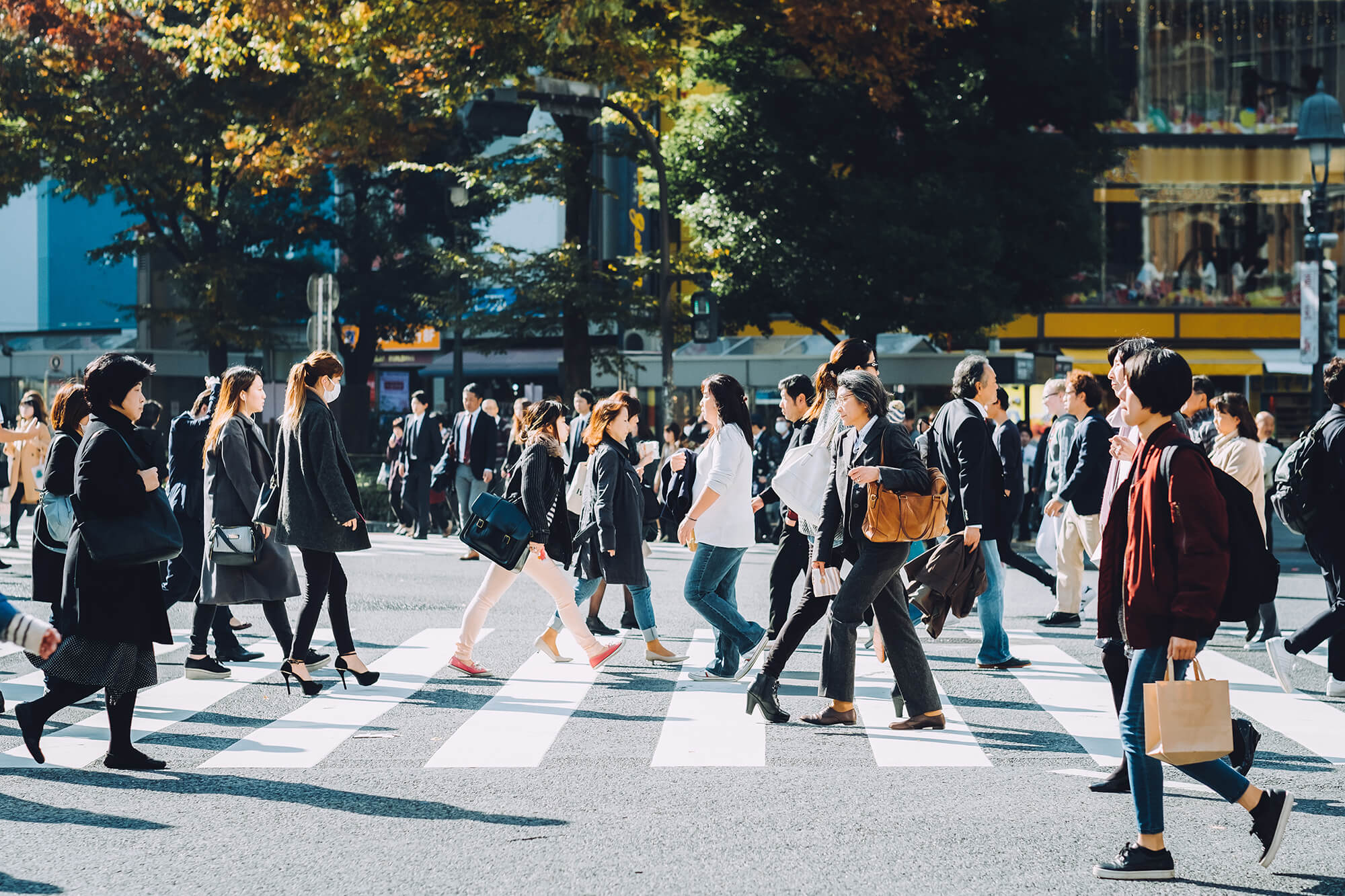 Crowd of busy commuters