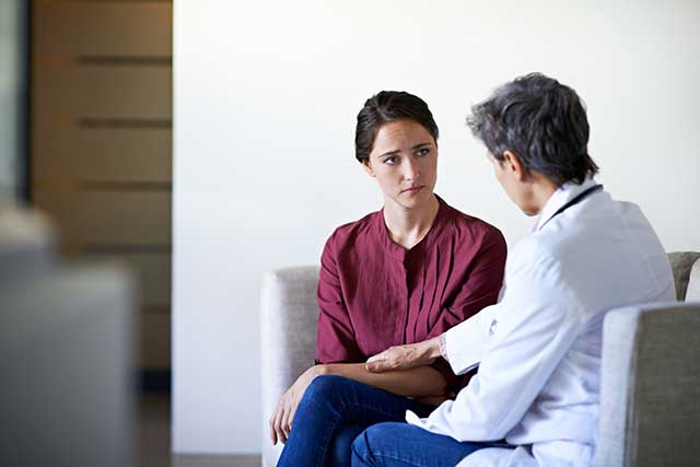 Informing a patient of treatment options.