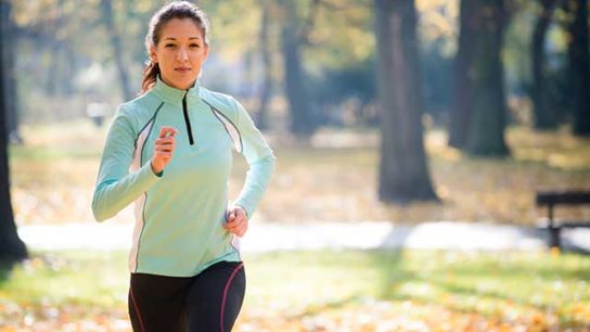 Woman taking an outdoor jog.