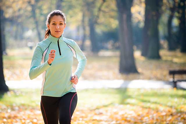 Woman taking an outdoor jog.