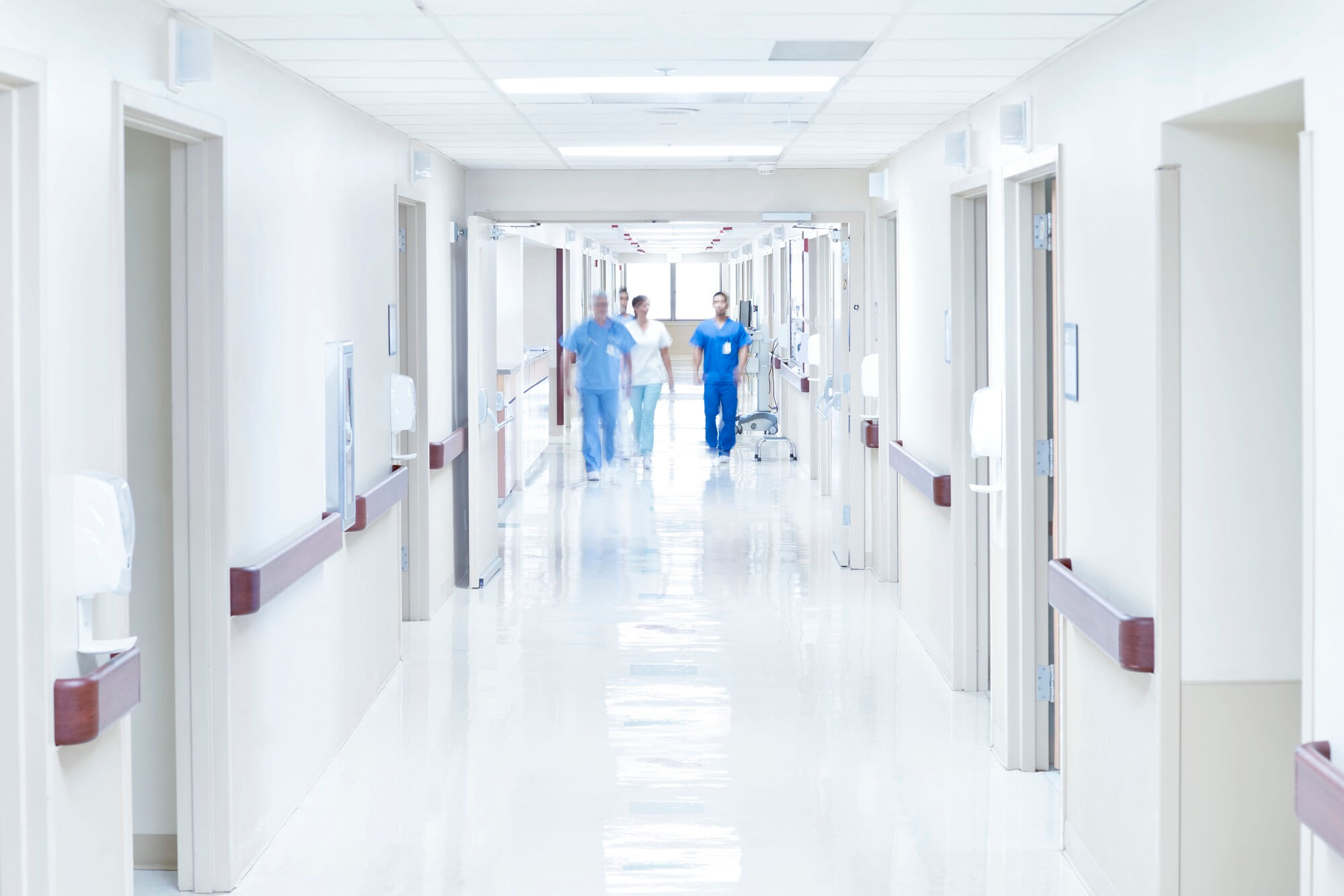 A hospital corridor.