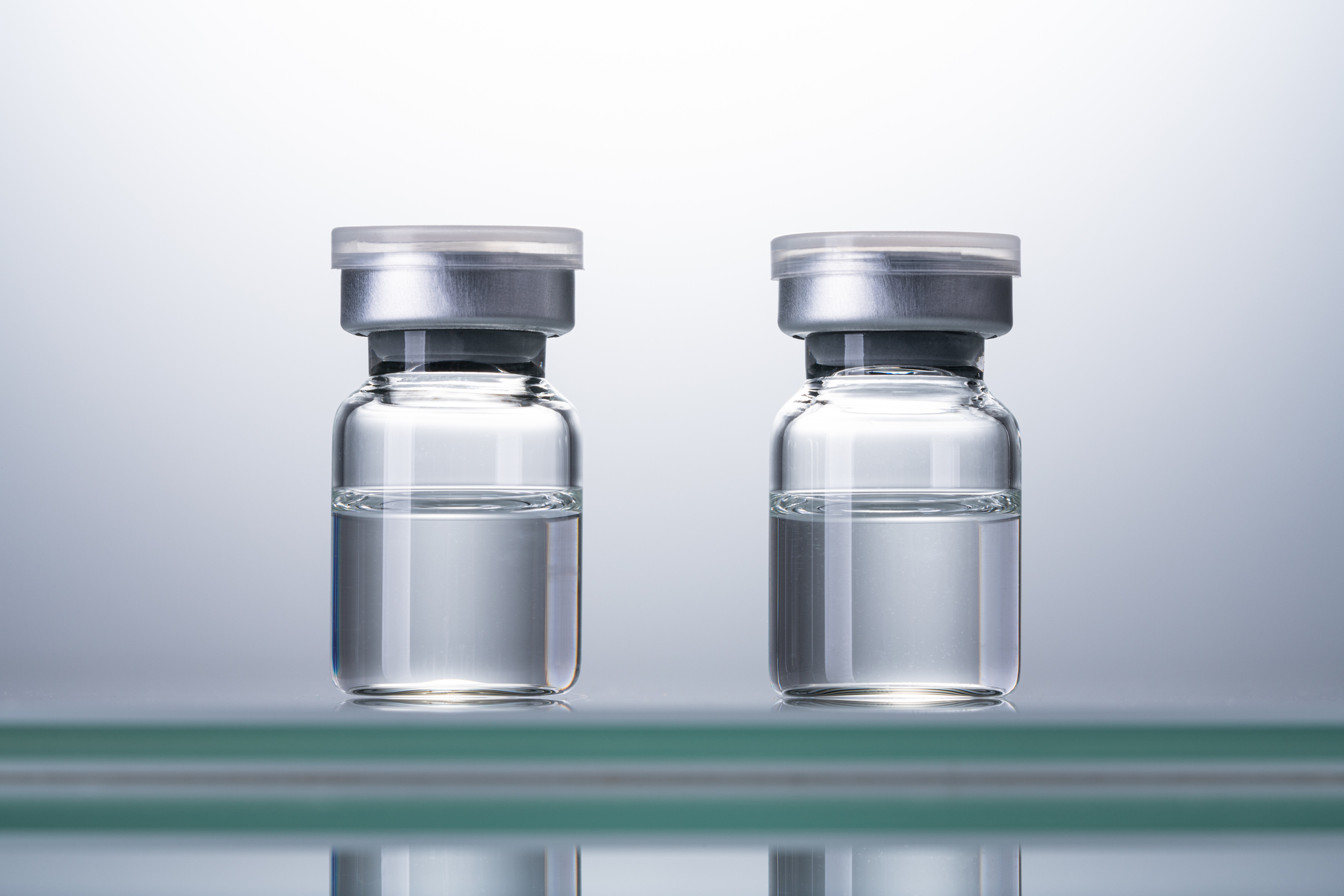 Two Sealed Airtight Medical Vials,