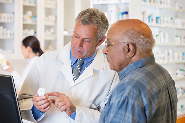 A patient discusses a new oral medication regimen.