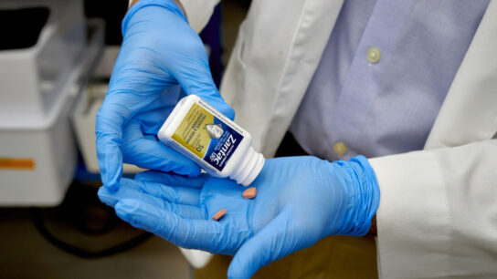 A researcher prepares to test a bottle of Zantac 150 at the Valisure LLC lab in New Haven, Connecticut, US on Wednesday, Sept. 7, 2022.