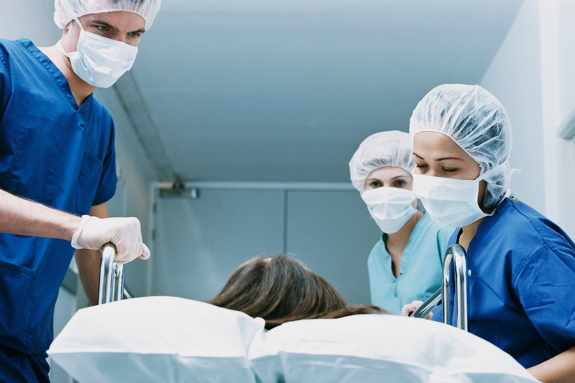 Readying a patient for surgery.