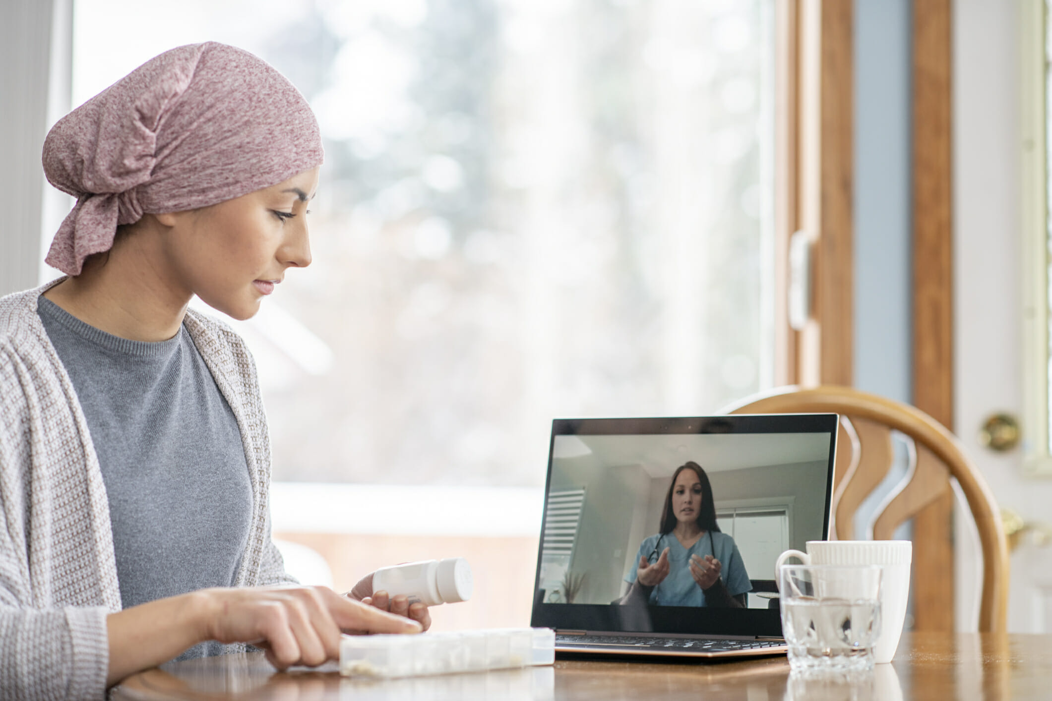 Cancer patient using telemedicine